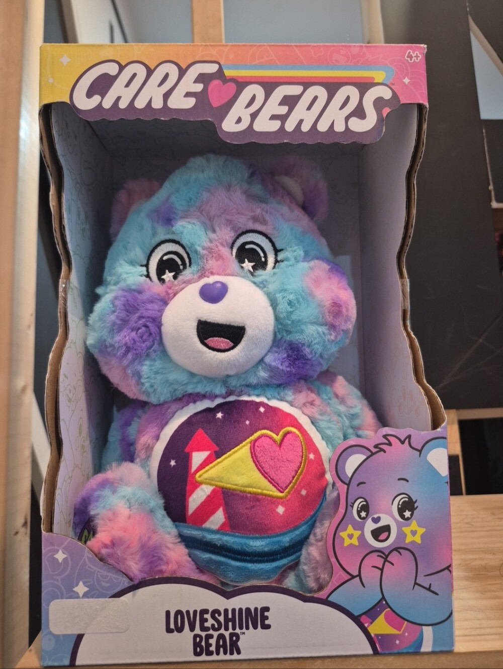 Care Bears Loveshine Bear Plush - pastel blue, pink, purple